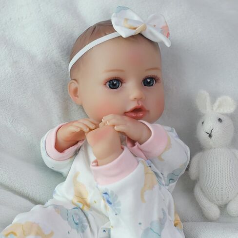 SCOM First Baby Doll Girl - 16 بوصة دمية ناعمة واقعية مع إكسسوارات ، وطفل سليكون حقيقي نابض بالحياة مع جسم قطعة قماش وفينيل للأطفال 3 4 5 6 + هدايا عمره سنة in Saudi Arabia