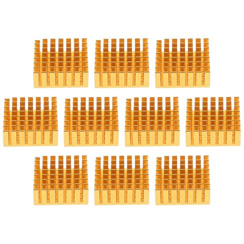 BESPORTBLE 10pcs Gold Aluminum Heat Sink Cooling Fins 28x28x11mm Thermal Conductive Block for CPU Gpu Laptop Electronics Cooling Module in Kuwait