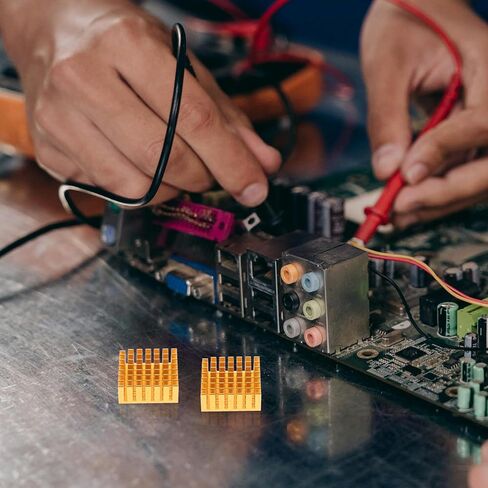 BESPORTBLE 10pcs Gold Aluminum Heat Sink Cooling Fins 28x28x11mm Thermal Conductive Block for CPU Gpu Laptop Electronics Cooling Module in Kuwait