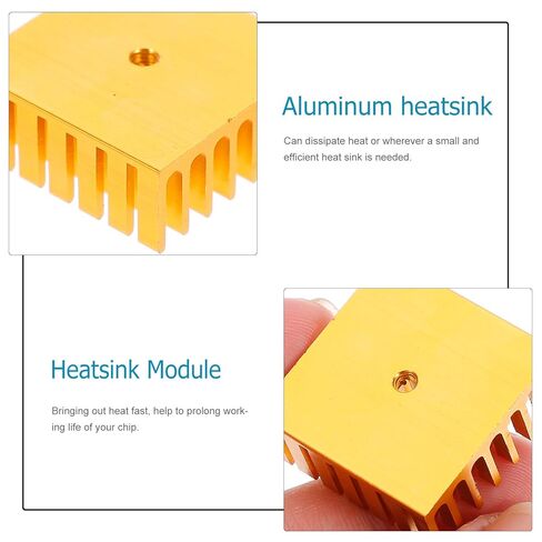 BESPORTBLE 10pcs Gold Aluminum Heat Sink Cooling Fins 28x28x11mm Thermal Conductive Block for CPU Gpu Laptop Electronics Cooling Module in Kuwait