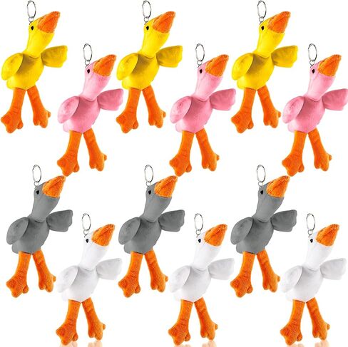 6 Pack Plush Goose Cotton Filling Goose Stuffed Animal Plush Goose Toy Keychain for Kid Boy Girl Wallet Backpack Party Favors Goodie Bag Birthday Gift in Saudi Arabia