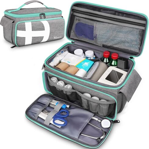First Aid Bags Empty, Medical Travel Bag with Multi Pockets, Pill Bottle Organizer for Travel, Home Storage, Trauma Bag for EMT, Nurses, Doctor, Student, Emergency Bag for Medicine, Medical Supplies in Kuwait