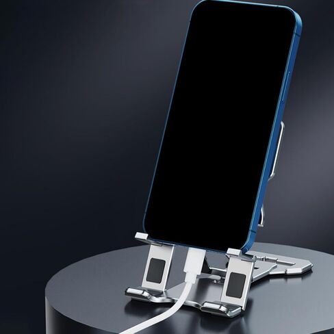 Folding Mobile Phone Stand Adjustable Desktop Phone Holder Compact Tablet Support for Office and Travel Use in Saudi Arabia