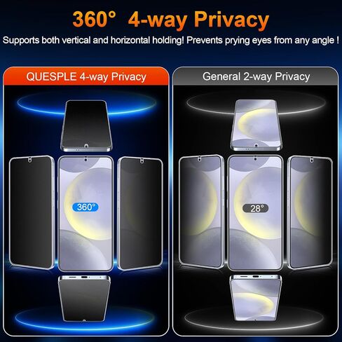 2 Pack for Samsung Galaxy S24 Plus Matte Privacy Screen Protector [Not Glass], 360° Anti-Spy, Anti-Scratch, Anti-Glare, Support Fingerprint Unlock in Saudi Arabia