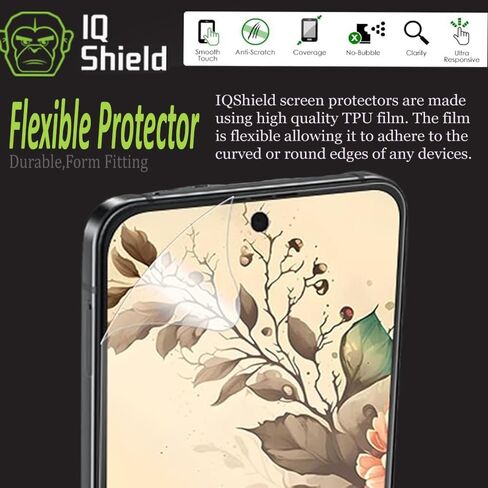 عبوة من قطعتين من IQShield لهاتف Samsung Galaxy Z Flip 5: طبقة TPU فائقة الوضوح، تركيب خالٍ من الفقاعات، مقاوم للخدش، صديق للحافظة، وضوح عالي الدقة للحماية القصوى لفتح بصمة الإصبع in Saudi Arabia