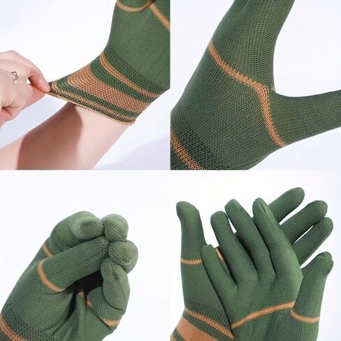 5-Pack Nylon Gloves - Lightweight Grip for Cycling Fishing Camping, Elastic Closure, One Size Fits All, Green in Saudi Arabia