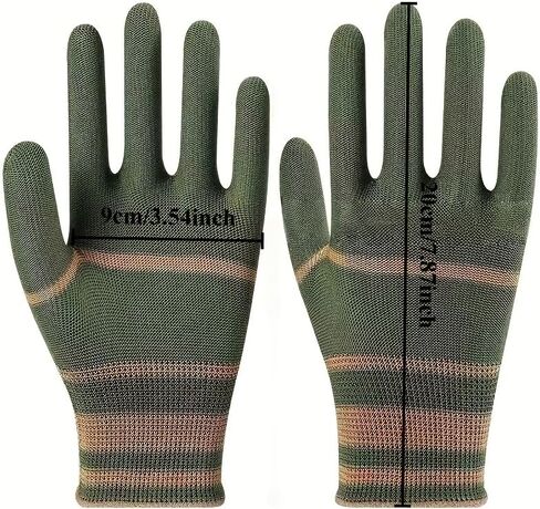 5-Pack Nylon Gloves - Lightweight Grip for Cycling Fishing Camping, Elastic Closure, One Size Fits All, Green in Saudi Arabia