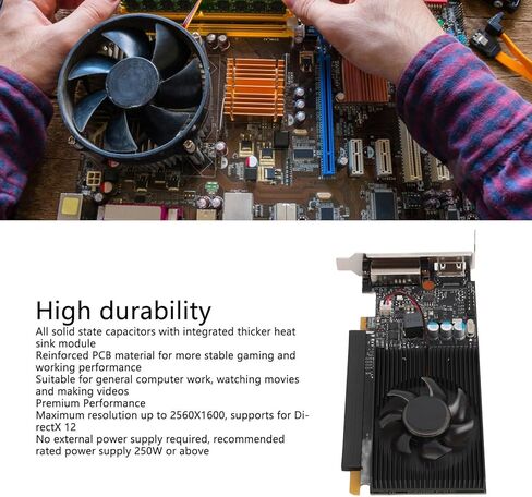 بطاقة رسومات VBESTLIFE GT730 سعة 4 جيجابايت، وحدة معالجة الرسومات DDR3 64 بت، 902/1800 ميجاهرتز، بطاقة فيديو ألعاب الكمبيوتر المكتبي PCIE 2.0 16X، تدعم DirectX 12 in Saudi Arabia