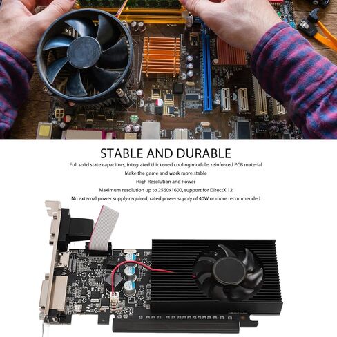 VBESTLIFE 2GB Graphics Card, GDDR3 64Bit GPU, 810/1000MHz PCIE 2.0 16X Gaming Video Card, Desktop Computer Graphics Card Support for DirectX 12 in Saudi Arabia