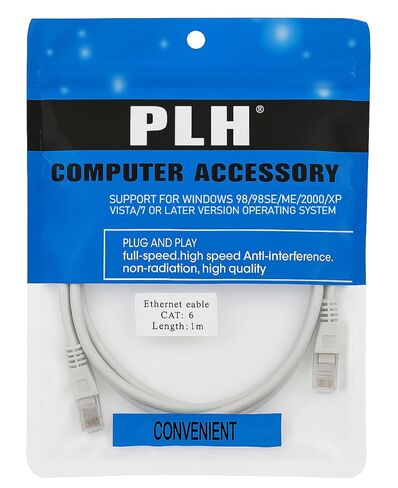 D & K Exclusives Cat 6 Ethernet Cable 1 Meter High-Speed LAN Network Cable for Computer, Router, and Modem RJ45 Patch Cord with Anti-Interference Design, Plug & Play Internet Cable (1 Pack) in Saudi Arabia