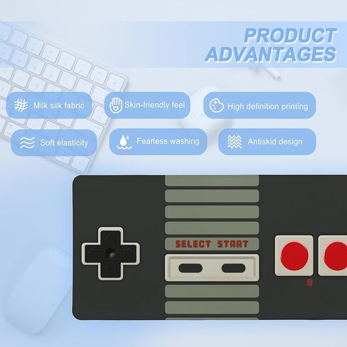 Game Console Buttons Mouse Pad,Cool XXL Gaming Mouse Pads,PC Gaming Accessories,Large Waterproof Non-Slip Rubber Desk Mat with Stitched Edges Office Home Computer Desk Accessories,35.4 x 15.7 in in Saudi Arabia