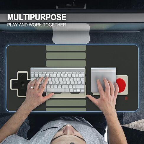 Game Console Buttons Mouse Pad,Cool XXL Gaming Mouse Pads,PC Gaming Accessories,Large Waterproof Non-Slip Rubber Desk Mat with Stitched Edges Office Home Computer Desk Accessories,35.4 x 15.7 in in Saudi Arabia