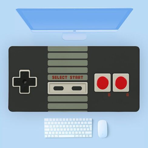 Game Console Buttons Mouse Pad,Cool XXL Gaming Mouse Pads,PC Gaming Accessories,Large Waterproof Non-Slip Rubber Desk Mat with Stitched Edges Office Home Computer Desk Accessories,35.4 x 15.7 in in Saudi Arabia
