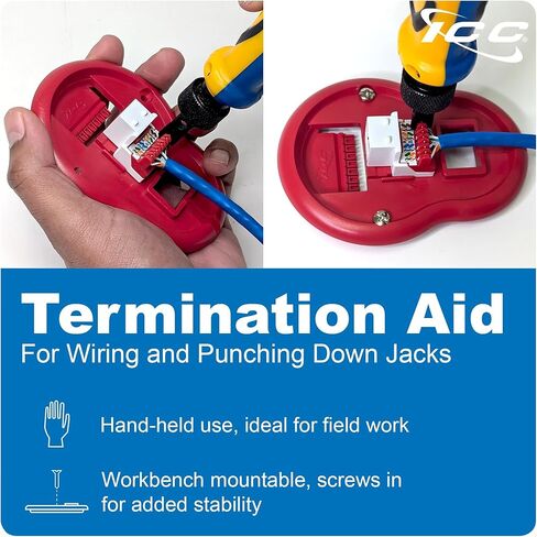 ICC CAT6 Keystone Jack with Inline IDC No Pair Split Wiring (Easier Termination) UL Listed PoE++ TAA Compliant for Wall Plate or Patch Panel, Works with JackEasy Termination Tool, White in Saudi Arabia