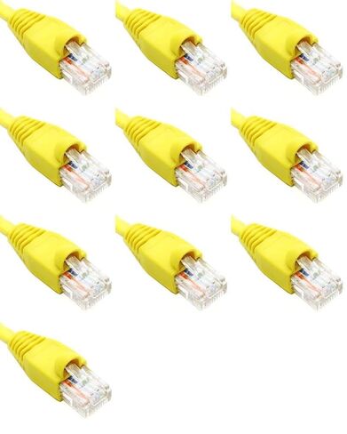 25 Feet Cat6 Slim Ethernet Network Patch Cables Yellow RJ45 m/m (10 Pack) in Saudi Arabia
