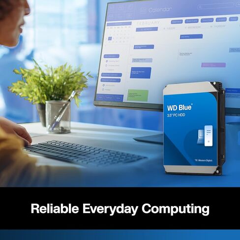 محرك الأقراص الصلبة الداخلي ويسترن ديجيتال 4 تيرابايت WD Blue PC - 5400 دورة في الدقيقة، SATA 6 جيجابايت/ثانية، ذاكرة تخزين مؤقت 128 ميجابايت، 3.5 بوصة - WD40EZZX in Kuwait