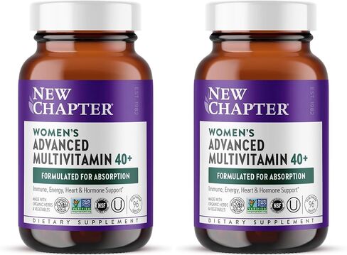 New Chapter Women's Multivitamin Every Woman II 40+ Fermented with Probiotics B D3 Organic Non GMO Ingredients, White, Berry, 96 Count in Saudi Arabia