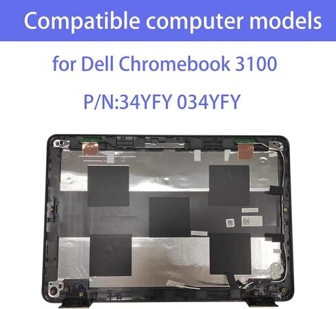 استبدال الكمبيوتر المحمول LCD الغطاء الخلفي الغطاء العلوي الغطاء الخلفي مع هوائي لديل Chromebook 3100 34YFY 034YFY in Saudi Arabia