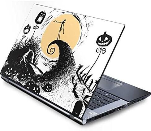 Skinit Decal Laptop Skin Compatible with Generic 16in Laptop (13.4in X 9.26in) - Officially Licensed Disney The Nightmare Before Christmas Jack on Spiral Hill Art Design in Saudi Arabia