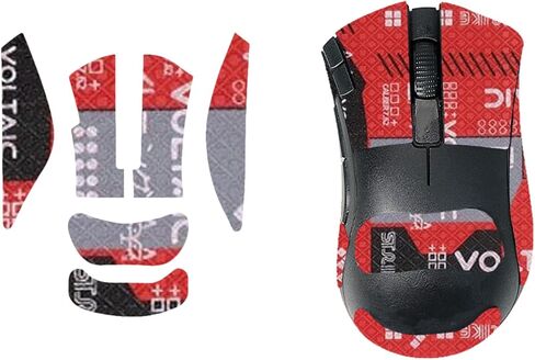 Mouse Grip Tape Full Coverage for Razer DeathAdder V2 X HyperSpeed, Mouse Anti Slip Grip Tape,Self-Adhesive PreCut Sweat-Resistant Professional Mice Upgrade Kit(Red) in Saudi Arabia