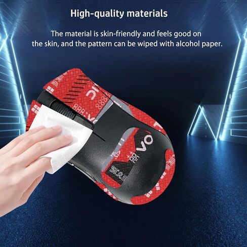 Mouse Grip Tape Full Coverage for Razer DeathAdder V2 X HyperSpeed, Mouse Anti Slip Grip Tape,Self-Adhesive PreCut Sweat-Resistant Professional Mice Upgrade Kit(Red) in Saudi Arabia