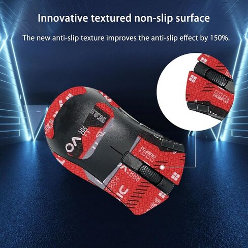 Mouse Grip Tape Full Coverage for Razer DeathAdder V2 X HyperSpeed, Mouse Anti Slip Grip Tape,Self-Adhesive PreCut Sweat-Resistant Professional Mice Upgrade Kit(Red) in Saudi Arabia