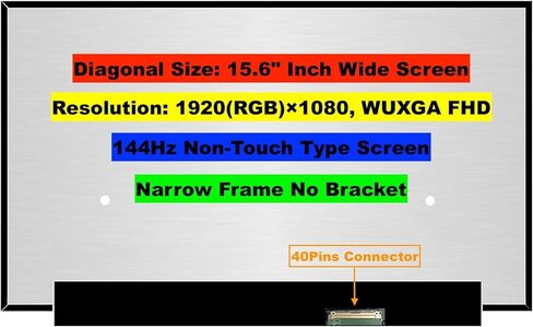 بديل شاشة EM EMAJOR TECH الجديدة لجهاز Lenovo Legion 7-15IMH05 Type 81YT 1920X1080 FHD 144 هرتز شاشة LCD LED غير تعمل باللمس مع مجموعة من الأشرطة والأدوات in Kuwait