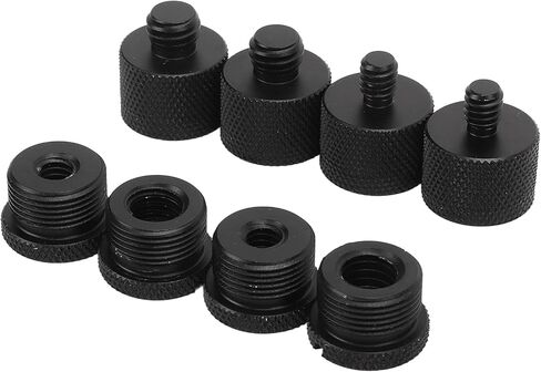 Yosoo Health Gear Microphone Stand Adapter, 8 Pcs 4 Size, Aluminum Alloy Thread Converter, for Cameras Lights Boom Arms in Saudi Arabia