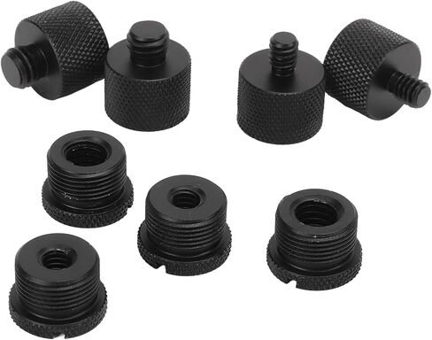 Yosoo Health Gear Microphone Stand Adapter, 8 Pcs 4 Size, Aluminum Alloy Thread Converter, for Cameras Lights Boom Arms in Saudi Arabia