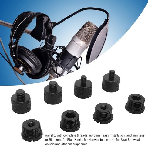 Yosoo Health Gear Microphone Stand Adapter, 8 Pcs 4 Size, Aluminum Alloy Thread Converter, for Cameras Lights Boom Arms in Saudi Arabia
