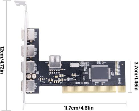 High Speed 480Mbps PCI to 5 Port USB 2.0 Expansion Card 4 External 1 Internal USB 2.0 Controller for Desktops in Saudi Arabia