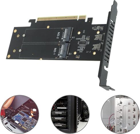 BESPORTBLE NVMe PCI-E Adapter - Key to PCI-E Converter Card Dual Power Supply for Data Mining Image Video Processing High Efficiency with Enhanced Contacts in Saudi Arabia