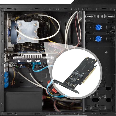BESPORTBLE NVMe PCI-E Adapter - Key to PCI-E Converter Card Dual Power Supply for Data Mining Image Video Processing High Efficiency with Enhanced Contacts in Saudi Arabia