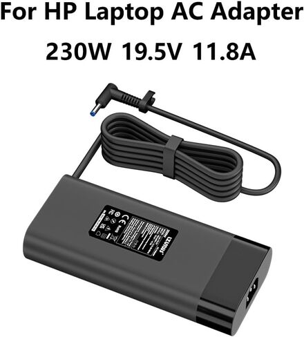 شاحن HP 230 واط - مصدر طاقة 19.5 فولت 11.8 أمبير، محول تيار متردد برأس 4.5 × 3.0 مم لجهاز HP Victus 16 15 OMEN 16 17 كمبيوتر محمول، ZBook Power G10 G9 G8، متوافق مع الموديلات 16-s0000، 15-fb1000، 16-b1797nr، 17-cb1000 in Kuwait