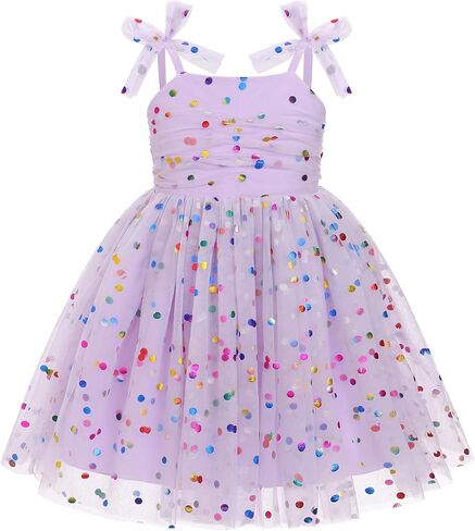ODASDO Baby Girls Toddler Kids Bowknot Spaghetti Straps Tulle Tutu Princess Dress for Wedding Birthday Party Pageant in Saudi Arabia