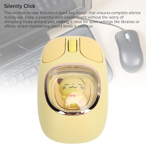 GOWENIC Wireless Mouse, Rechargeable Silent RGB Wireless Mouse with USB Receiver and Doll Style, for PC Laptop Tablet Gaming Working (Yellow) in Saudi Arabia