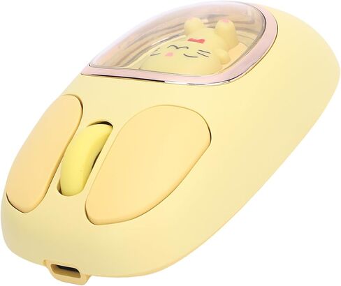 GOWENIC Wireless Mouse, Rechargeable Silent RGB Wireless Mouse with USB Receiver and Doll Style, for PC Laptop Tablet Gaming Working (Yellow) in Saudi Arabia