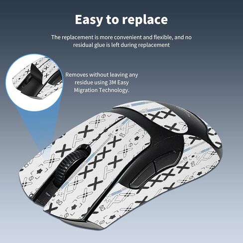 DIY Mouse Grip Tape Full Coverage, DIY Anti-Slip Stickers(110 * 150MM),Mouse Anti Sweat Grip,Sweat Resistant,Easy to Apply,DIY Anti Slip Grip Tape,Printed Texture(White) in Saudi Arabia