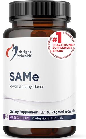 Designs for Health Same Capsules with B6, B12 + 5-MTHF - 200mg S-Adenosylmethionine Supplement with 5-MTHF (Folate) + Vitamin B12 - Non-GMO + Gluten-Free (30 Capsules) in Saudi Arabia