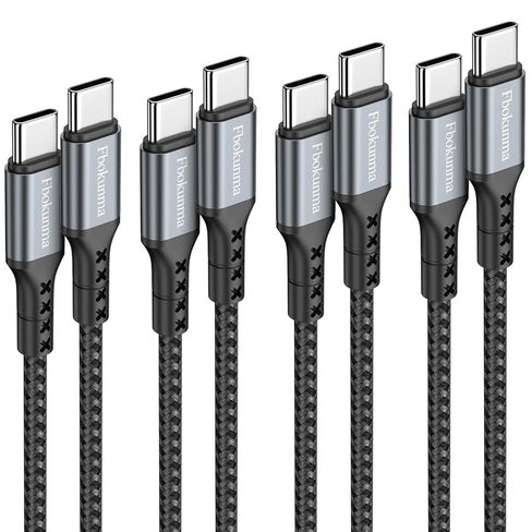 1.5ft USB C to USB C Cable, 4-Pack 60W USBC to USBC Cord, Type C to C Charger Cable Fast Charging for iPhone 16 15 Pro Max/Plus, for Samsung Galaxy S24 S23 S22, for iPad/MacBook Pro/Air, Pixel in Saudi Arabia