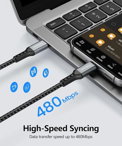 1.5ft USB C to USB C Cable, 4-Pack 60W USBC to USBC Cord, Type C to C Charger Cable Fast Charging for iPhone 16 15 Pro Max/Plus, for Samsung Galaxy S24 S23 S22, for iPad/MacBook Pro/Air, Pixel in Saudi Arabia