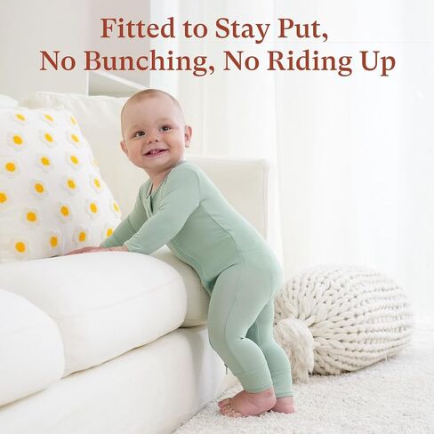 Baby Romper, Soft 2-Way Zipper Footless Long Sleeve Jumpsuit for Baby Boys Girls, 0-9 Months, 12-24 Months in Saudi Arabia