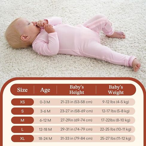 Baby Romper, Soft 2-Way Zipper Footless Long Sleeve Jumpsuit for Baby Boys Girls, 0-9 Months, 12-24 Months in Saudi Arabia