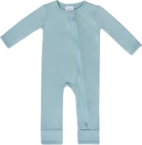 Baby Romper, Soft 2-Way Zipper Footless Long Sleeve Jumpsuit for Baby Boys Girls, 0-9 Months, 12-24 Months in Saudi Arabia