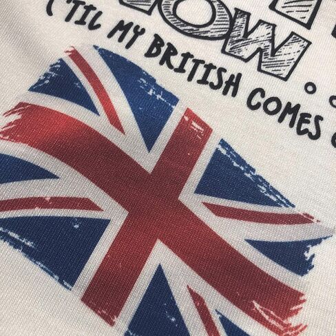 Cute Now... 'Til My British Comes Out Infant Baby United Kingdom Uk Flag Short Sleeve Bodysuit Shirt in Saudi Arabia