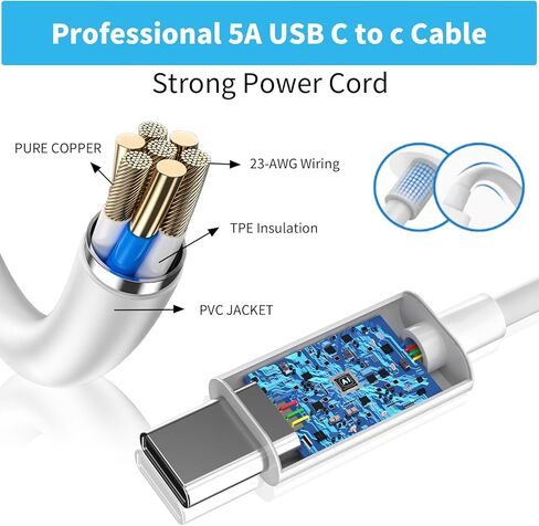 شاحن Mac Book Pro - شاحن USB C بقوة 118 وات متوافق مع Mac Book Pro/Air 16 15 14 13 بوصة، M1 M2 M3 M4، ipad Pro وجميع أجهزة USB C، يتضمن كابل شحن in Kuwait