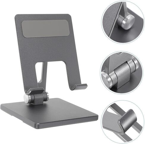 Adjustable Tablet Stand Holder for Desk, Foldable Aluminum Alloy Multi-Angle Tablet Bracket Compatible with Ipad, Portable Office and Home Use in Space Gray in Saudi Arabia