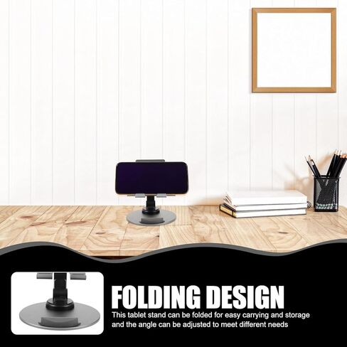 Adjustable Metal Tablet and Phone Stand Desktop Mount Foldable Universal Mobile Phone Holder for Office and Home Use Gray in Saudi Arabia