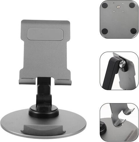 Adjustable Metal Tablet and Phone Stand Desktop Mount Foldable Universal Mobile Phone Holder for Office and Home Use Gray in Saudi Arabia