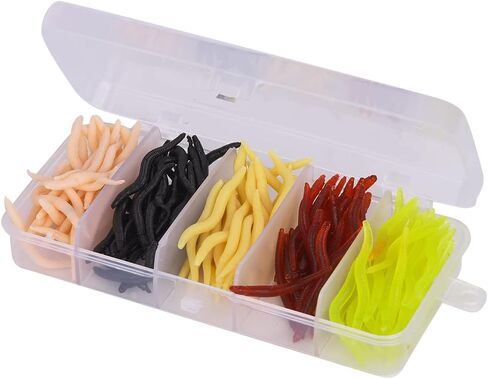150PCS Silicone Soft Fishing Lures, Lifelike Grub Baits Fish Tackle Accessory, Made of Material, for Many Species in Saudi Arabia